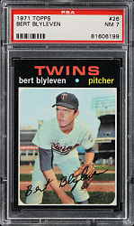 1971 Topps #26 Bert Blyleven Rookie PSA NM 7