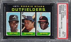 1971 Topps #709 Dusty Baker/Don Baylor Rookie High Number PSA NM 7