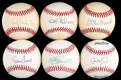 Hall of Famer Single-Signed Baseball Collection (36) with Several Deceased