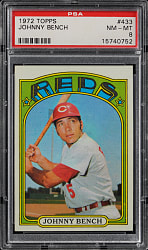 1972 Topps #433 Johnny Bench PSA NM-MT 8