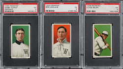 1909-1911 T206 White Border Washington Senators PSA EX 5 Graded Trio
