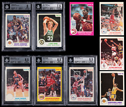 1985-1986 Star Basketball Near Set (170/172) with (5) Beckett Graded Hall of Famers