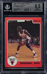 1986 Star Basketball Michael Jordan #9 "Personal Data" BGS NM-MT+ 8.5