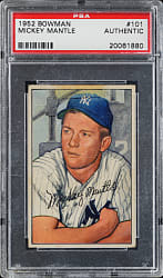 1952 Bowman #101 Mickey Mantle PSA Authentic - Nicely Centered!