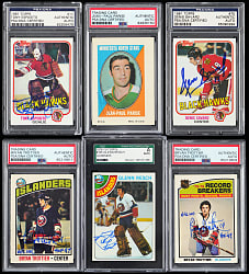 1970-1992 Hockey Hall of Fame & Star Signed Card Collection (9) with Rookies - All PSA/DNA or SGC