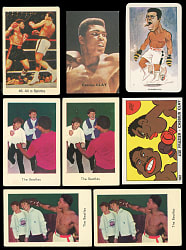 1964-1979 Muhammad Ali Foreign Card Group (8) with (4) Beatles