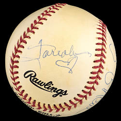 Farrah Fawcett & Ryan O'Neal Dual-Signed Baseball