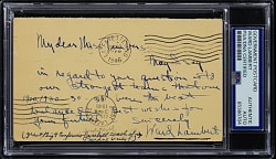 Ward Lambert (d.1958) Signed Government Postcard - PSA/DNA Authentic