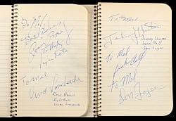 1958 Baltimore Colts vs. New York Giants "Greatest Game Ever Played" Multi-Signed Autograph Book Pair (77) Total Signatures with Vince Lombardi, Tom Landry, Johnny Unitas & "Big Daddy" Lipscomb