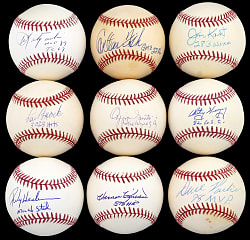 Hall of Fame & Star Single-Signed and Inscribed Baseball Collection (18)