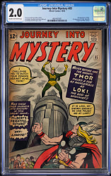 1962 Marvel Journey Into Mystery #85 First Appearance of Loki, Heimdall, Asgard & Odin Cameo - CGC 2.0