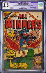 1946-1947 Timely Comics All Winners #21 Bondage Cover, Last Issue - CGC 3.5 Restored