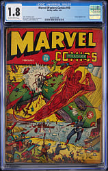 1943 Timely Comics Marvel Mystery Comics #40 Classic Zeppelin Cover - CGC 1.8