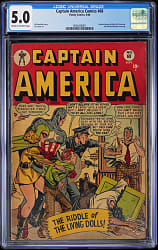 1948 Timely Comics Captain America Comics #68 Captain America & Golden Girl Team-Up - CGC 5.0