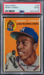 1954 Topps #128 Hank Aaron Rookie PSA GOOD 2