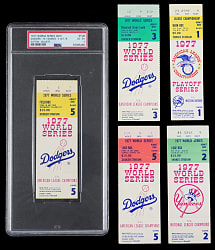 1977 New York Yankees ALCS/World Series Ticket Stub Collection (5)