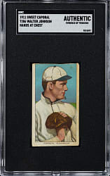 1909-1911 T206 White Border Walter Johnson Hands at Chest SGC Authentic