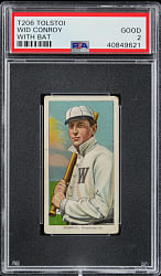 1909-1911 T206 White Border Wid Conroy, with Bat Tolstoi PSA GOOD 2