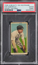 1909-1911 T206 White Border Kid Elberfeld Wash. Fielding American Beauty No Frame PSA GOOD 2 (mk)