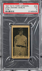 1927 E210 York Caramels #49 Leon (Goose) Goslin Type 1 PSA VG 3