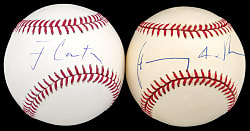 Jimmy Carter & Henry Kissinger Single-Signed Baseball Pair - Both Individually Certified