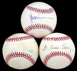 John Dean & G. Gordon Liddy Single-Signed Baseball Trio