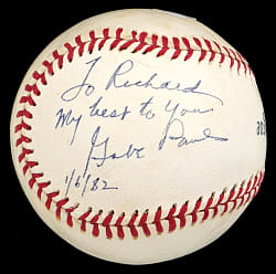 Gabe Paul Single-Signed and Dated Baseball - JSA Certified