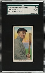Lot # 7: 1909-1911 T206 White Border Ty Cobb Bat Off Shoulder SGC VG/EX 4 - Sovereign 350 Back