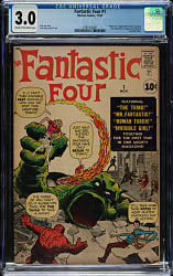 Lot # 5: 1961 Marvel Fantastic Four #1 - CGC 3.0