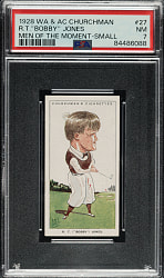 1928 Churchman's Cigarettes Men of the Moment in Sport (Small) #27 Bobby Jones PSA NM 7