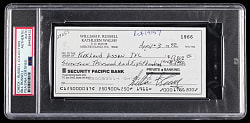 Bill Russell Signed Check PSA/DNA Authentic Auto
