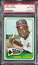 1965 Topps #170 Hank Aaron PSA NM-MT 8