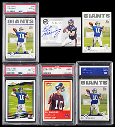 2004 Eli Manning Rookie Collection (6) with (2) PSA GEM MINT 10 Topps & Press Pass Autograph