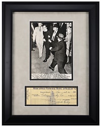 Jack Ruby Signed & Framed Check Display - PSA/DNA Full LOA with "9" Auto Grade