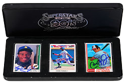 Ken Griffey Jr. (UDA), Cal Ripken Jr. & Frank Thomas Signed Porcelain Rookie Set in Display