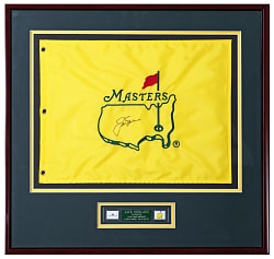 Jack Nicklaus Single-Signed Masters Flag in Framed Display - Full PSA LOA