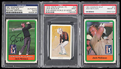 1979-1981 Jack Nicklaus Rookie PSA Graded Trio with Signed 1981 Donruss