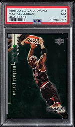 1998-1999 Upper Deck Black Diamond Basketball #11 Michael Jordan Quadruple #/150 PSA NM 7