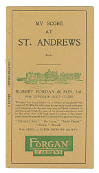 1920s Robert Forgan & Son St. Andrews Golf Scorecard
