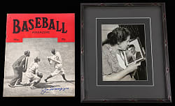 Joe DiMaggio Signed Baseball Magazine with Rosalia DiMaggio Type I Original Photograph