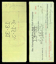 Extremely Scarce 1920 Pat Moran (deceased 1924) Signed Cincinnati Reds Payroll Check - 1919 World Series Champ