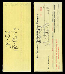1920 Greasy Neale Signed Cincinnati Reds Payroll Check - 1919 World Series Champ