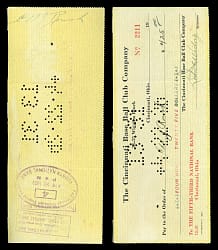 1920 Edd Roush Signed Cincinnati Reds Payroll Check - 1919 World Series Champ