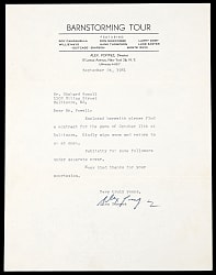 1951 Alex Pompez Typed Letter Signed on Tremendous Barnstorming Tour Letterhead