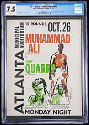 October 26, 1970 Muhammad Ali vs. Jerry Quarry Onsite Fight Program CGC 7.5 - Highest Graded!