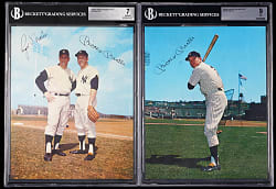 1964-1966 New York Yankees Requena 8x10 Photos Partial Set (16/21) with (4) Beckett Graded Including Mantle, Mantle/Maris & Both Maris