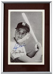 1947-1966 Roger Maris Signed Exhibit Card Framed Display – Full JSA LOA