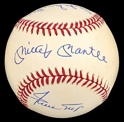 Mickey Mantle, Willie Mays & Duke Snider Signed ONL/White Baseball - Full JSA LOA