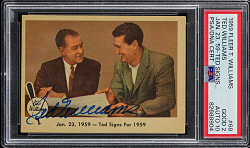 Signed 1959 Fleer Ted Williams #68 "Ted Signs..." PSA GOOD 2 with GEM MINT 10 Auto Grade!