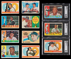 1960 Topps Complete Set (572) with (3) Graded Included (2) Mickey Mantle & Willie Mays